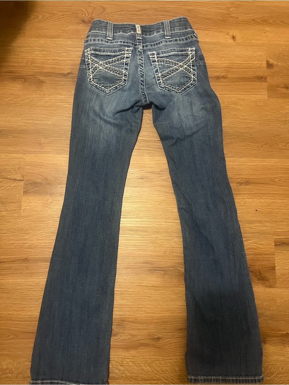 Ariat Dark Blue Flare Jeans with Contrast Pocket Stitching